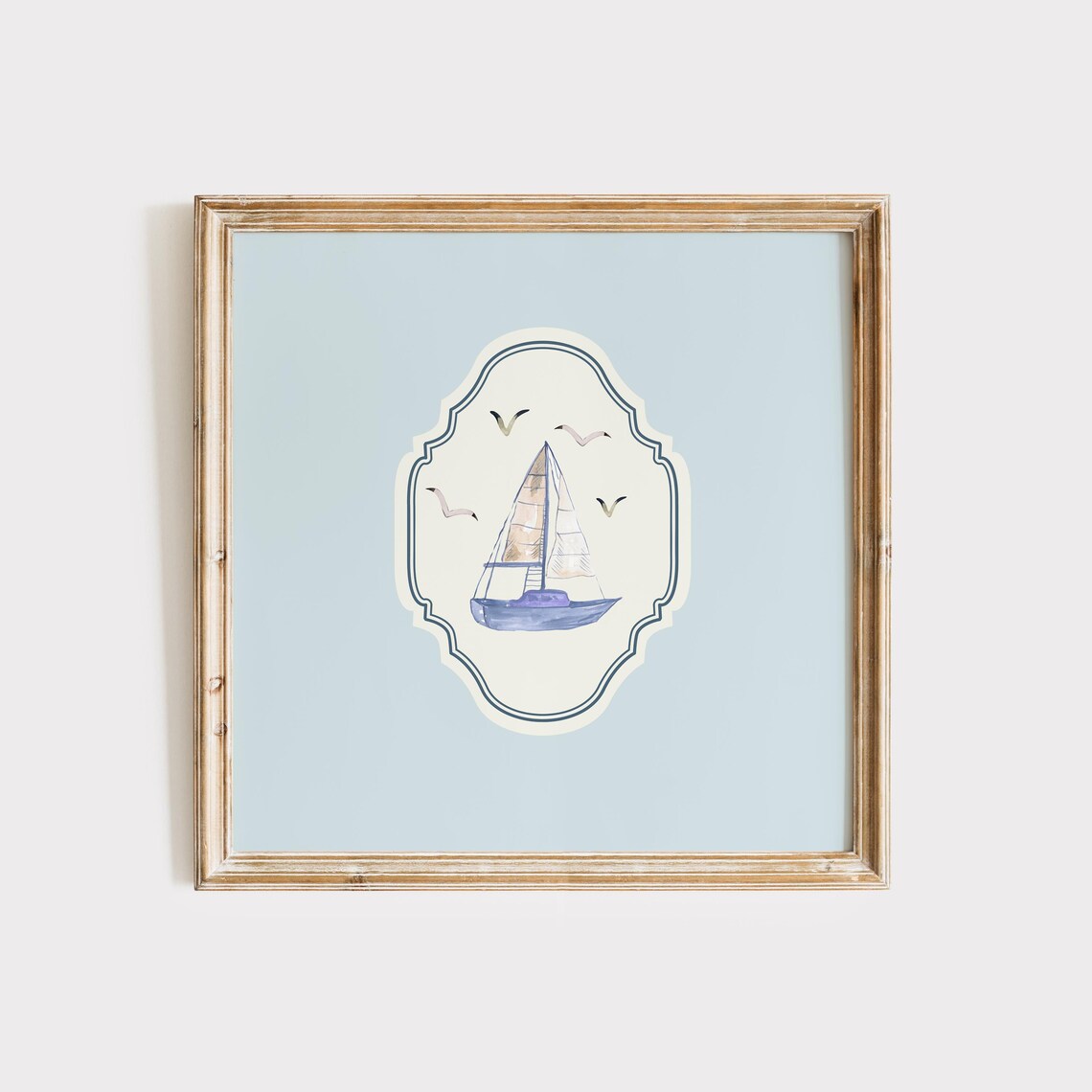 Minimalist Sail Boat Art Print, Coastal Decor