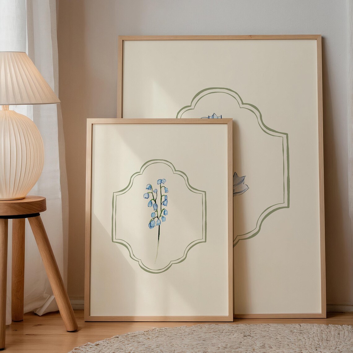 Blue Lily Of Valley Vertical Illustration Print Wall Art Trendy Decor Nursery Decor Vintage - Image 2