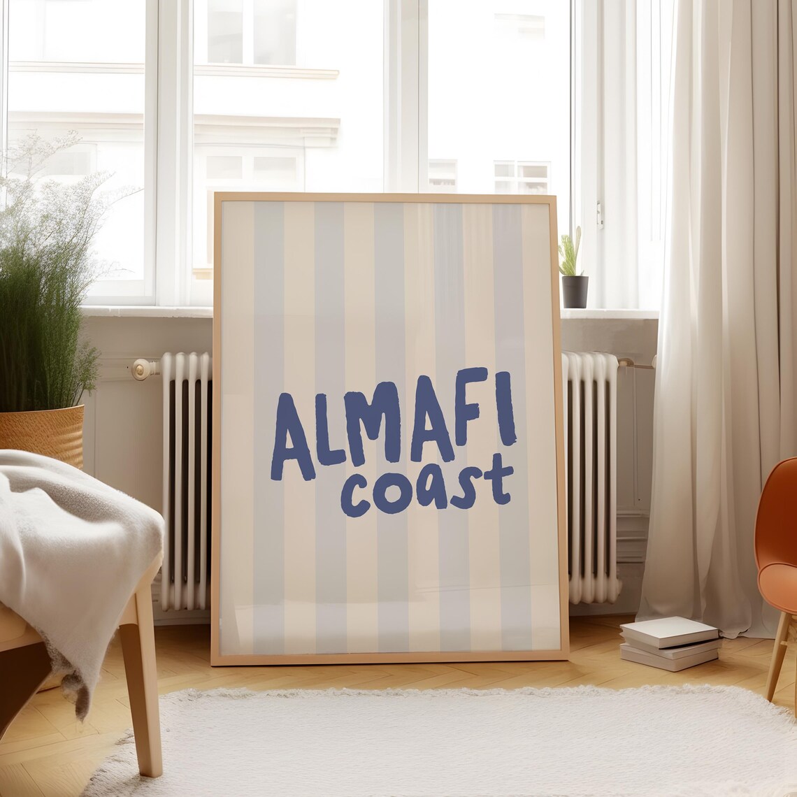 Almafi Coast Vertical Illustration, Personalized Gift - Image 3