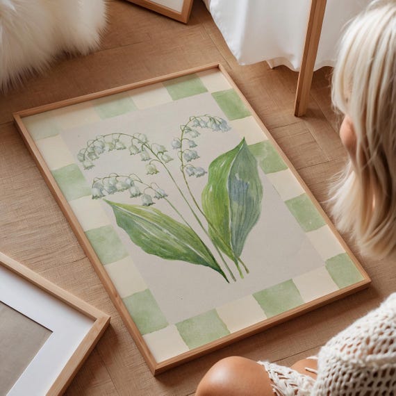 Lily Of The Valley Vintage Floral Art Print
