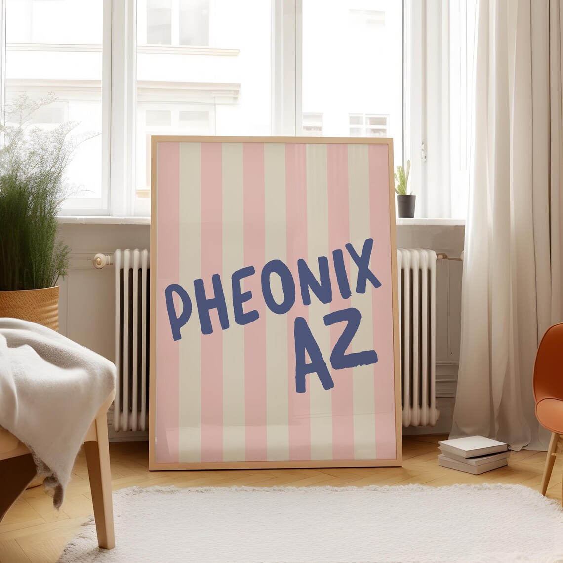 Phoenix Az City Name Vertical Illustration Print