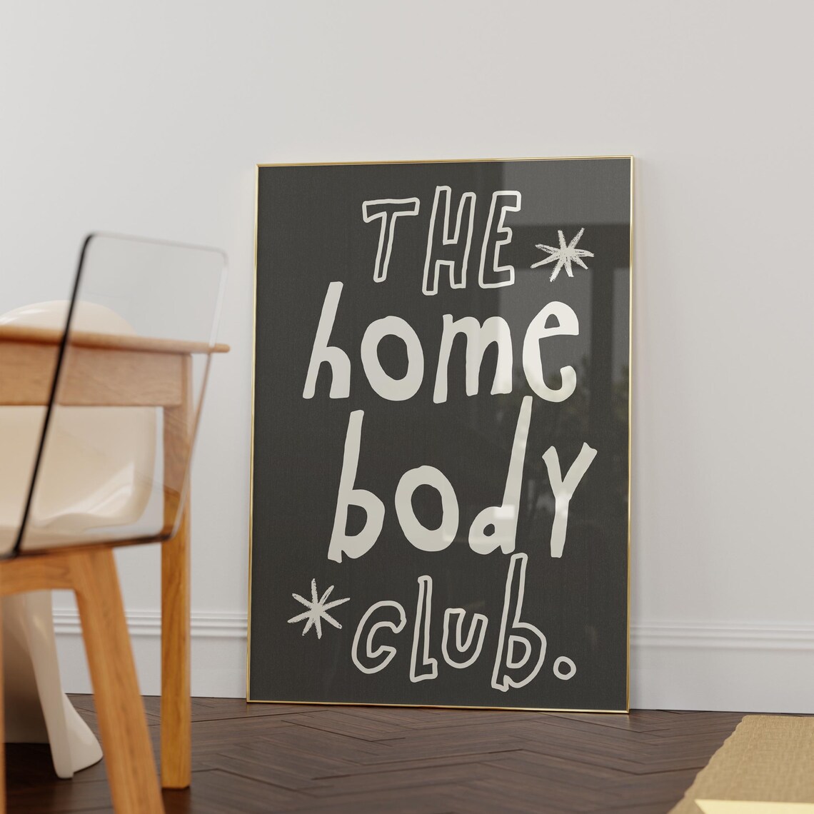 The Homebody Club Black Hand Lettered Quote Trendy Wall Art Print - Image 3