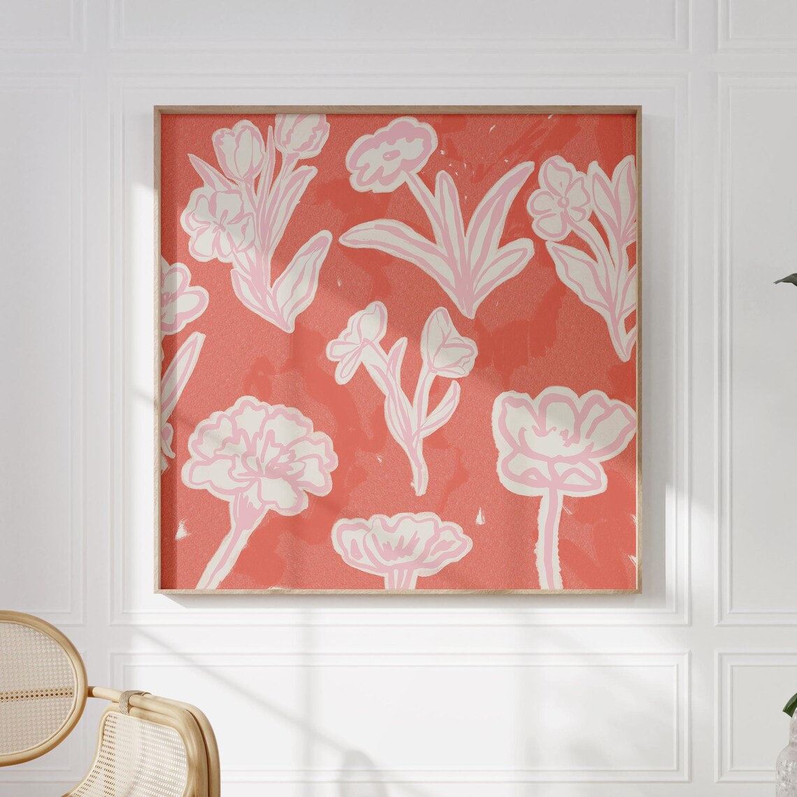 Rose Abstract Delilah Art Print, Trendy Decor