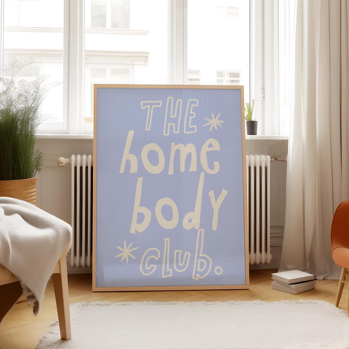 The Homebody Club Periwinkle Blue Quote Fun Typography Wall Art Poster - Image 4