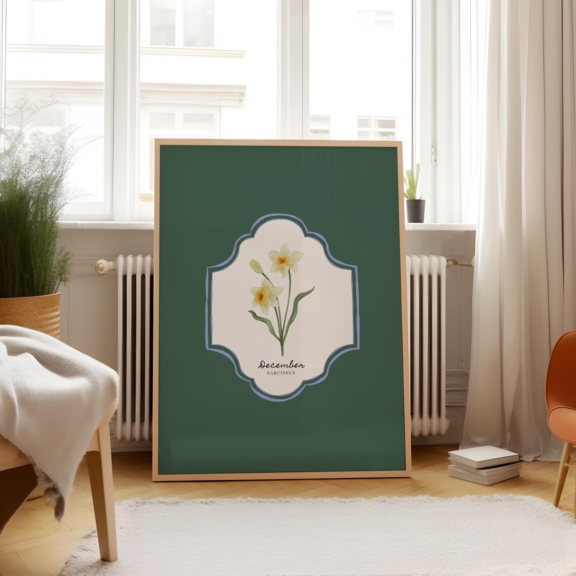 December Birth Flower Illustration, Vintage Botanical Art Print - Image 4