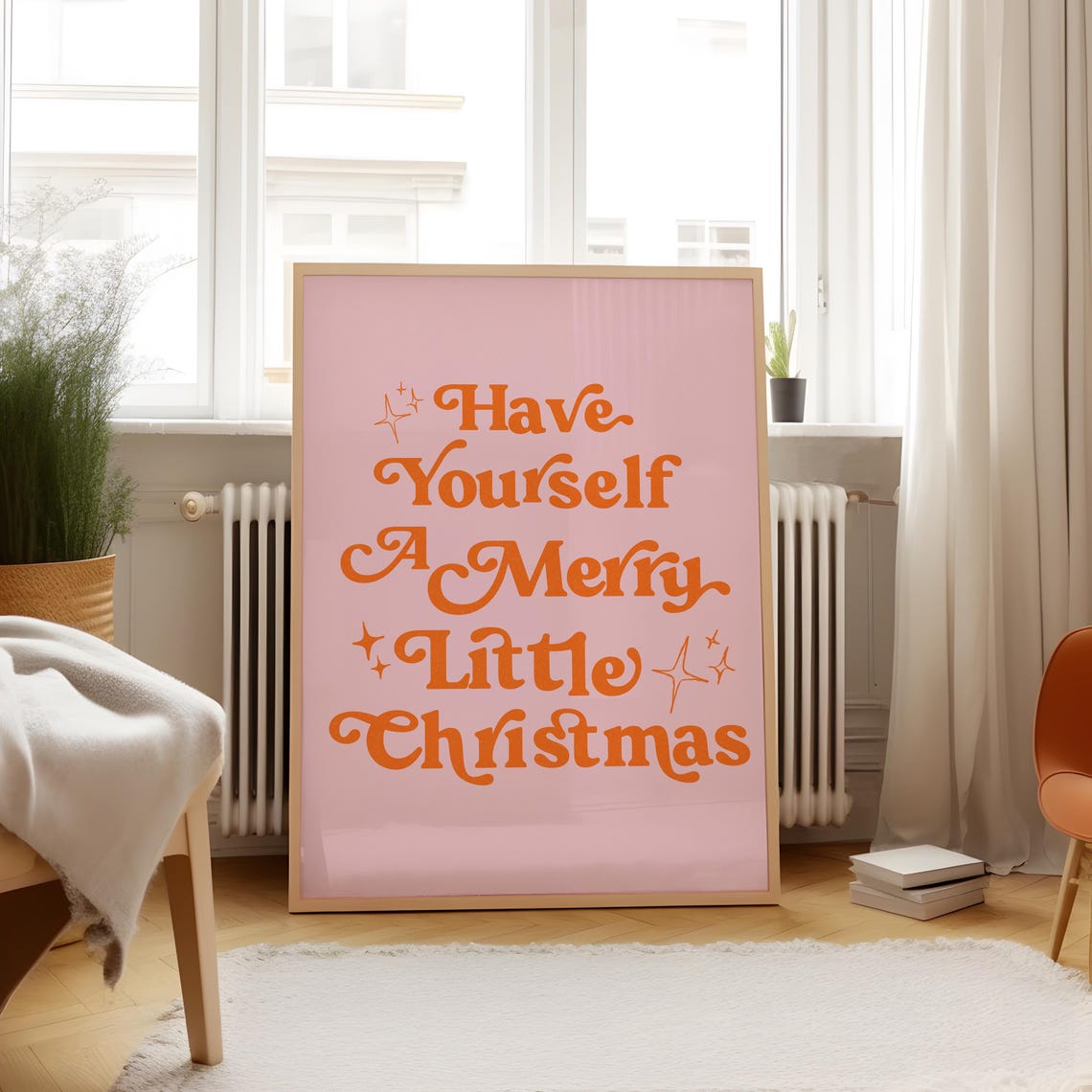 Have Yourself a Merry Little Christmas Retro Lettering Holiday Poster - Image 2