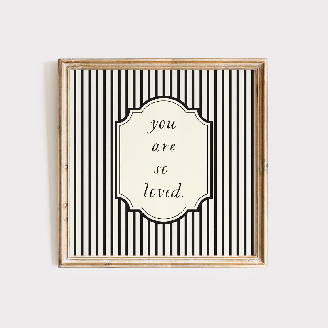 You Are So Loved Black And White Square Print