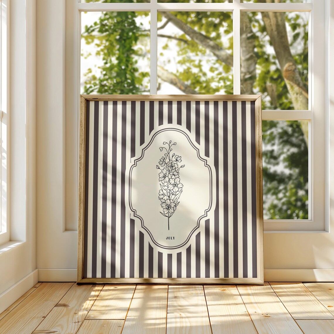 July Birth Month Flower Square Art Print - Image 3