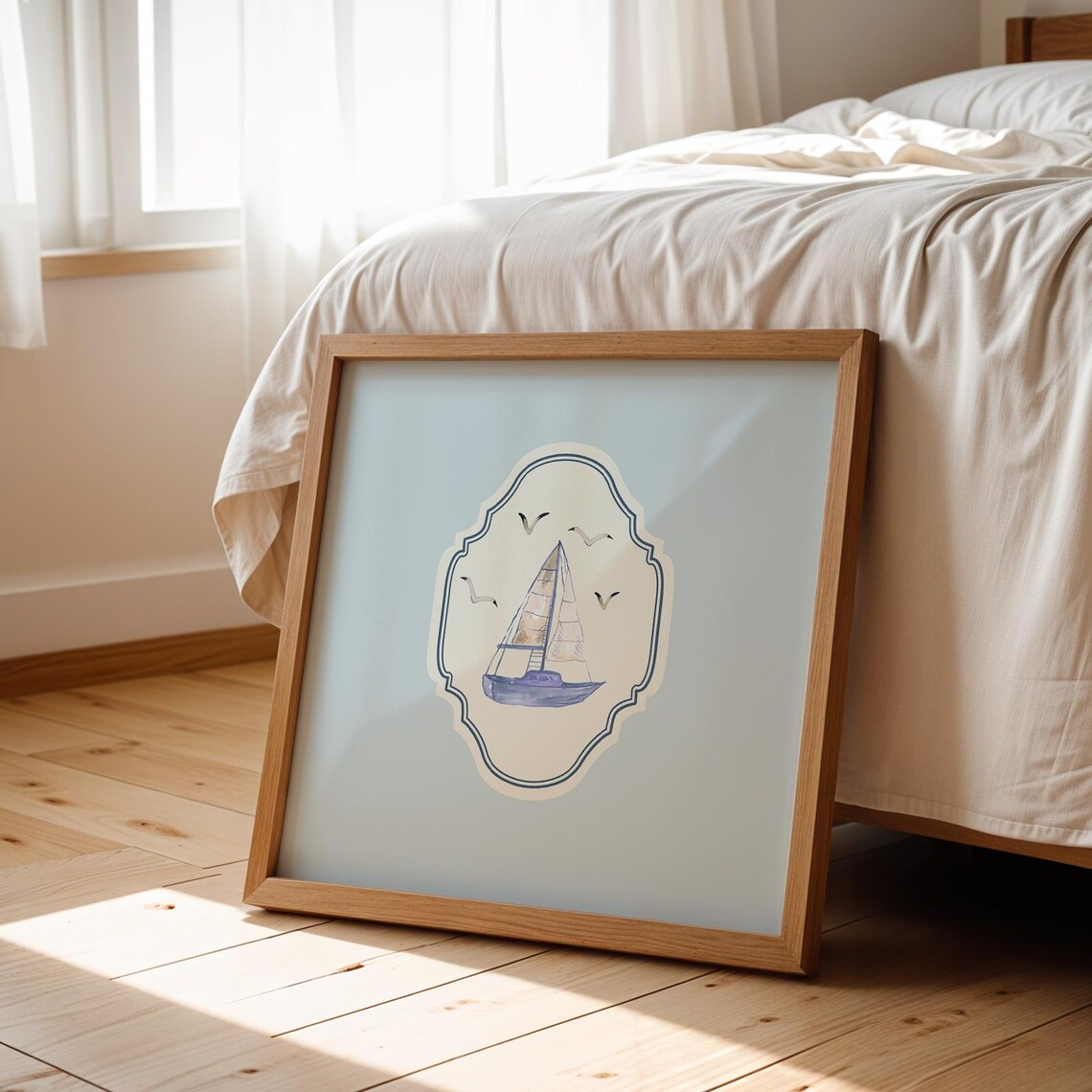 Minimalist Sail Boat Art Print, Coastal Decor - Image 2