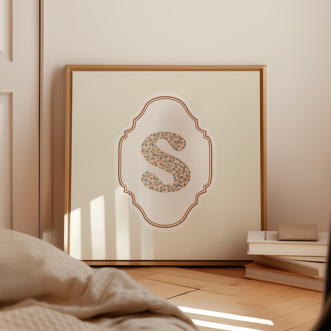 S Square Initial Personalized Watercolor Gift - Image 4