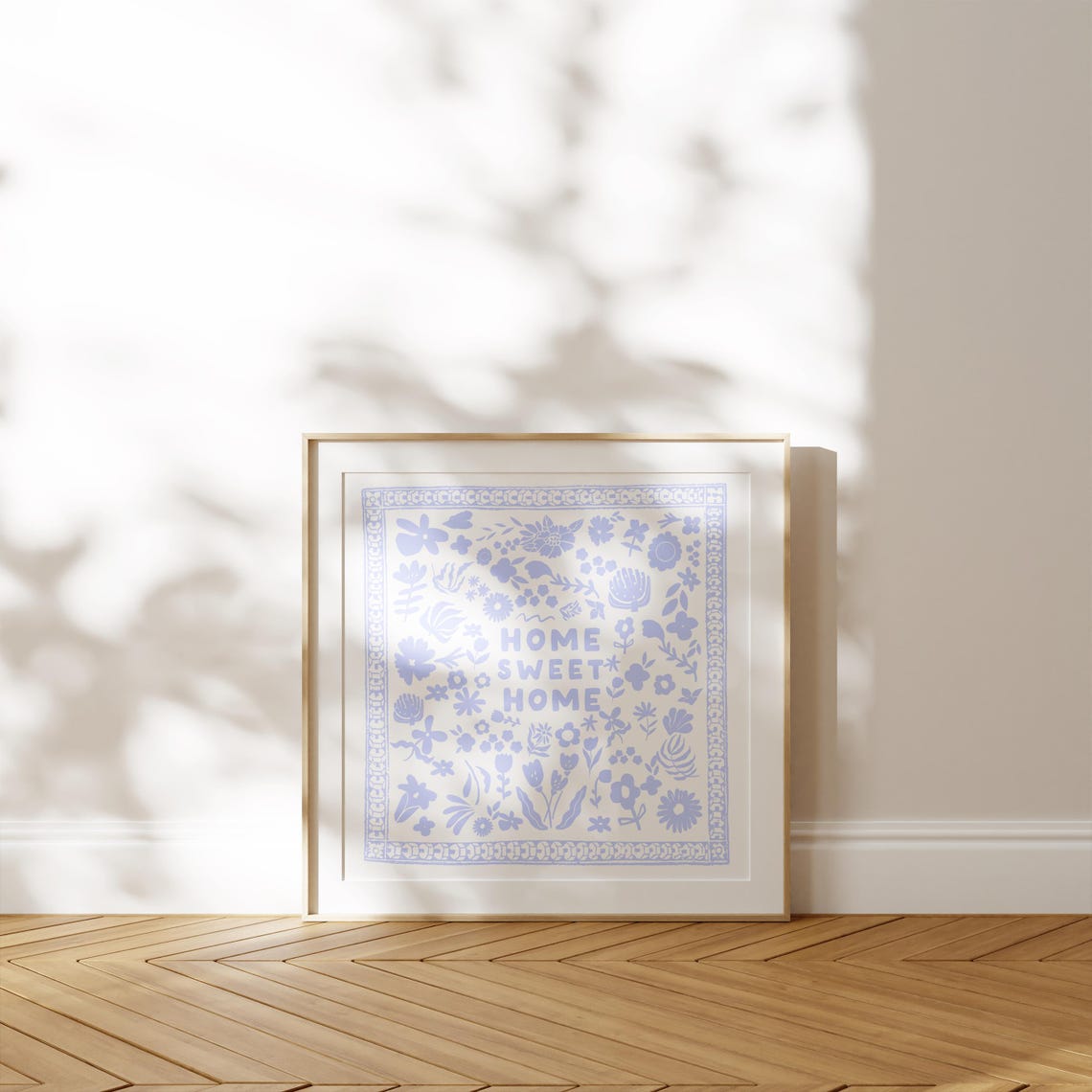 Home Sweet Home Lavender Floral Bandana Quote Typography Poster - Image 2