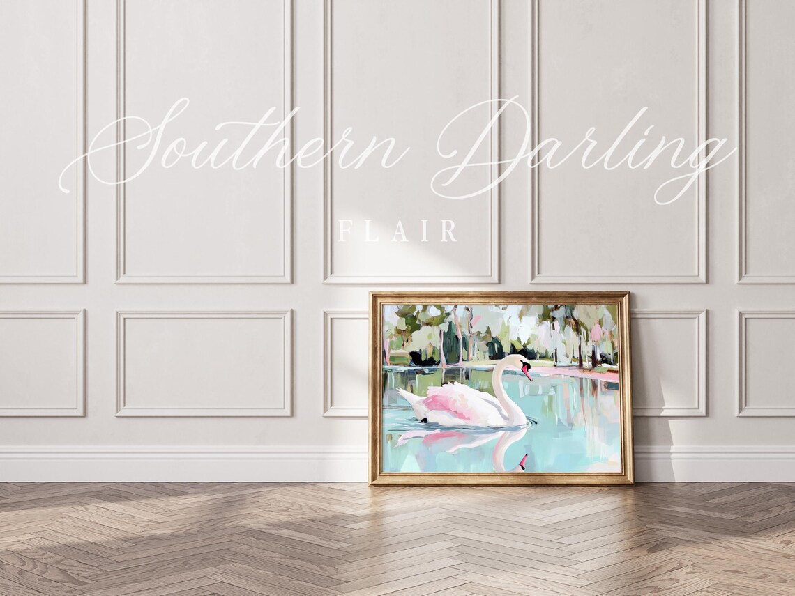 Whimsical Swan Painting, Romantic Coquette Art Print - Image 4