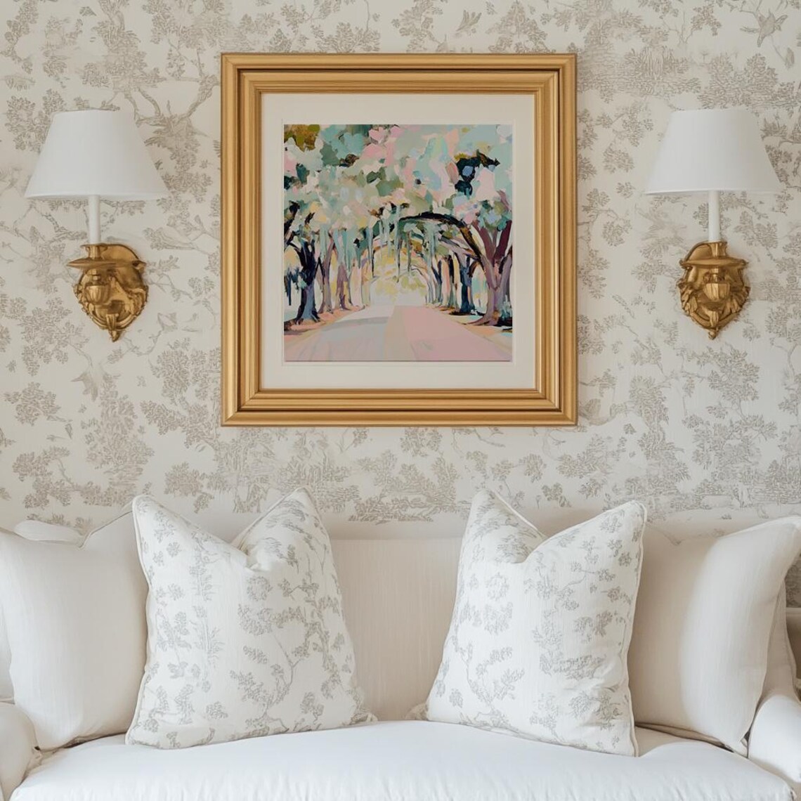 Savannah Live Oak Trees Canopy Road, Pastel Art Print - Image 5