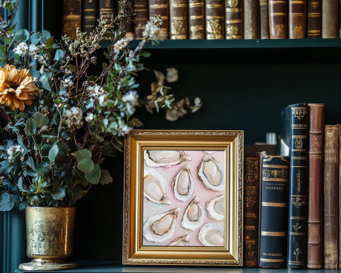 Pastel Pink Oyster Shell, Coastal Grandmillennial Art Print - Image 2
