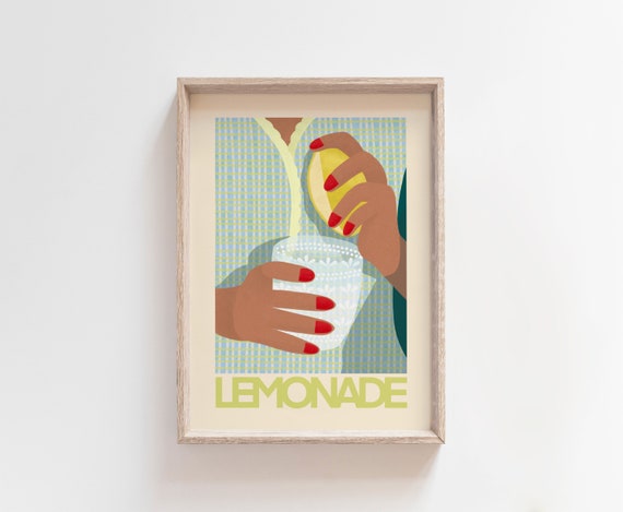 Lemonade Botanical Kitchen Art Print, Modern Poster