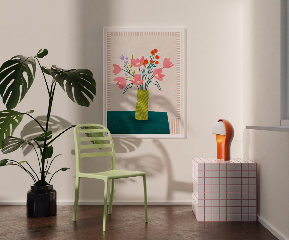 Summer Flowers Bouquet Illustration Art Print - Image 4