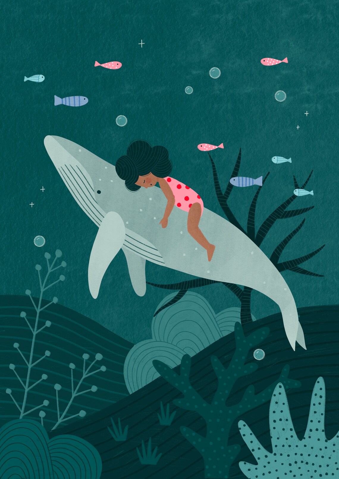 Soley And The Whale Art Print, Nursery Decor - Image 2