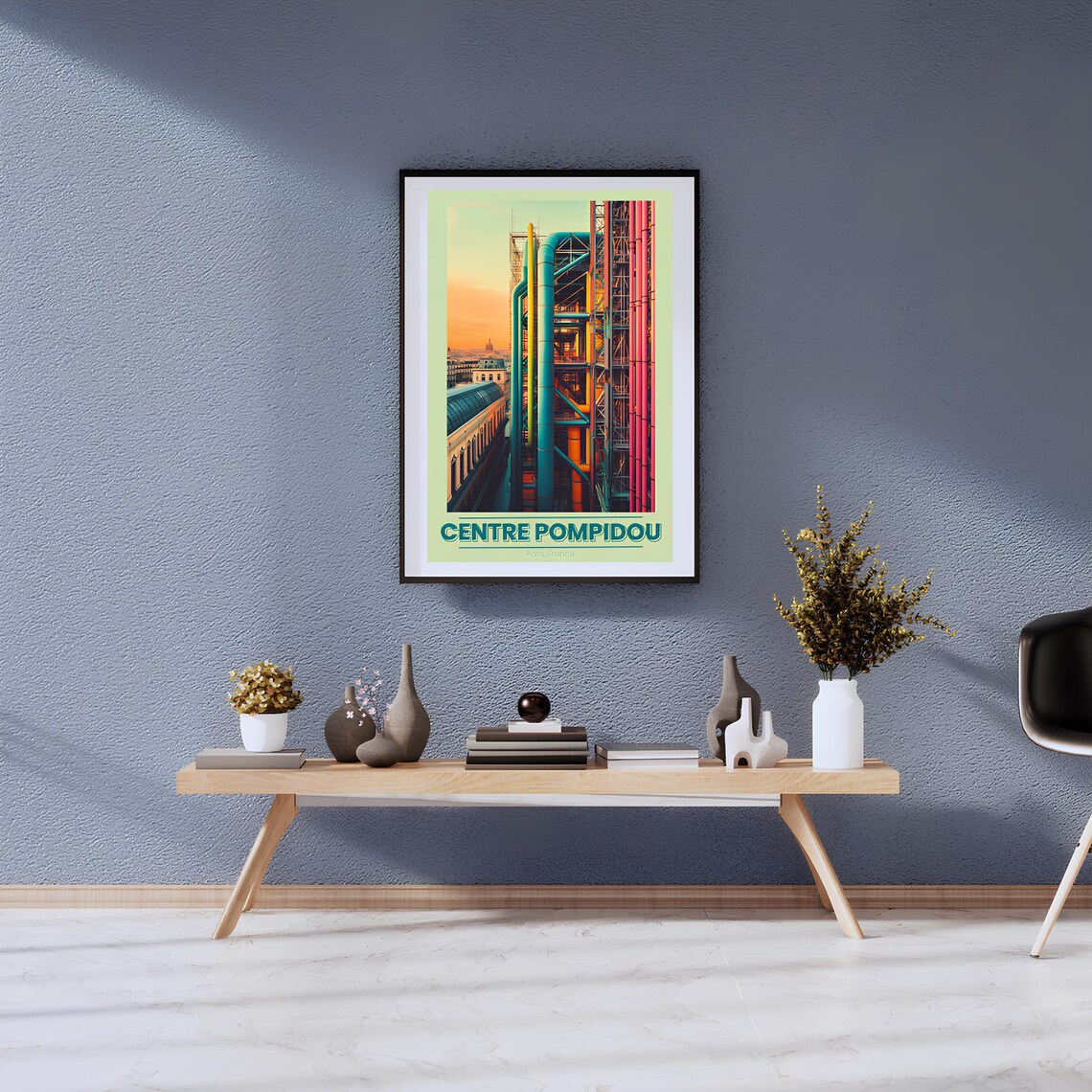 Centre Pompidou, Vintage Parisian Wall Art - Image 2
