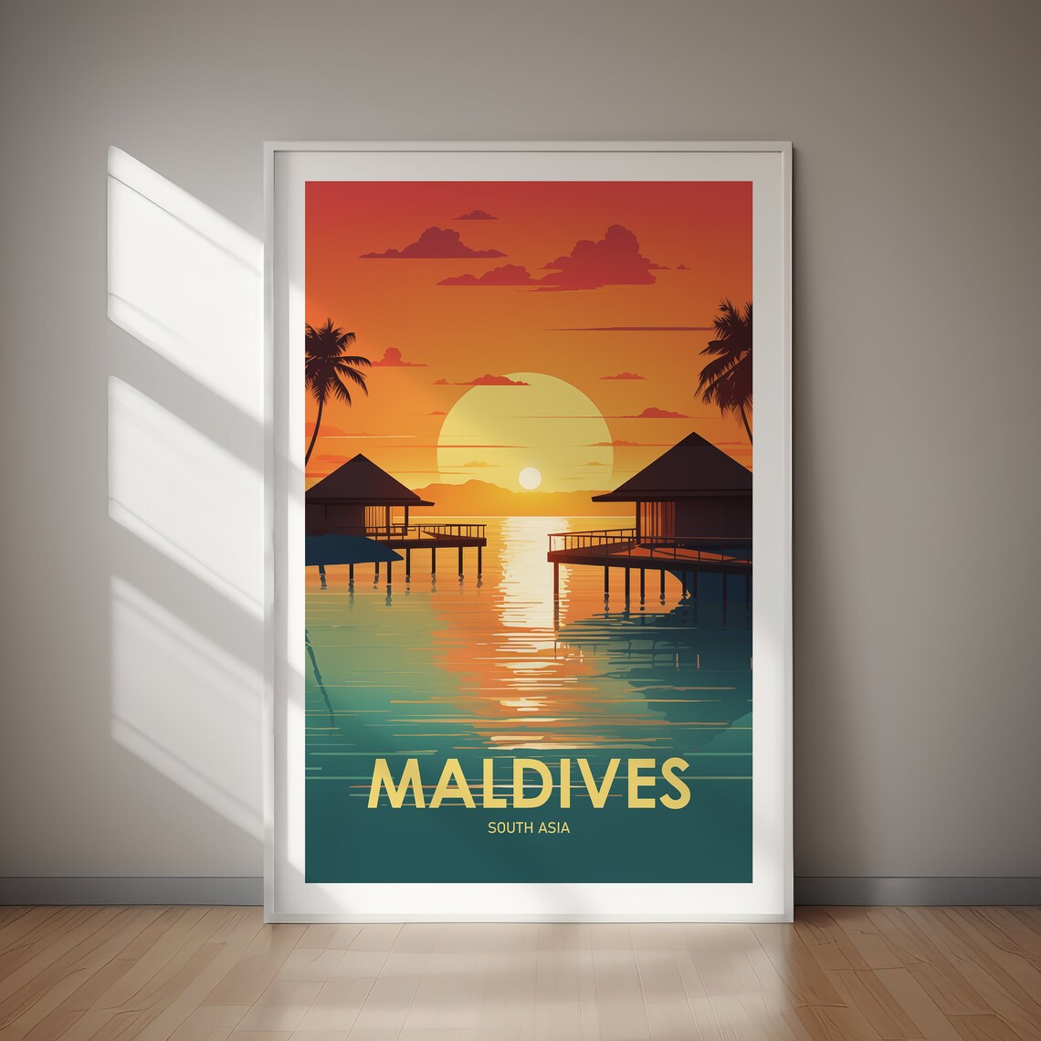 Maldives Travel Poster, South Asia Art Print