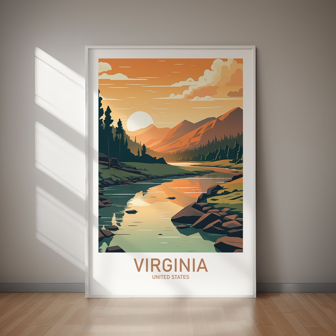 Virginia Travel Poster, United States Wall Art