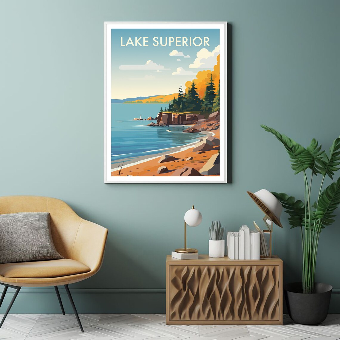Lake Superior Travel Poster, North America Art Print - Image 2