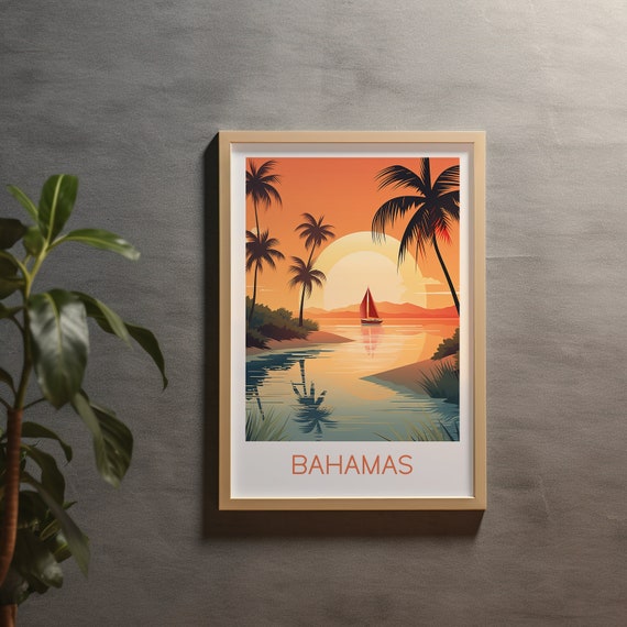 Bahamas Poster Travel Art Poster Print Art Gift Wall Art Home Decor Gift Print Wall Art Gifts For Her Gifts For Him