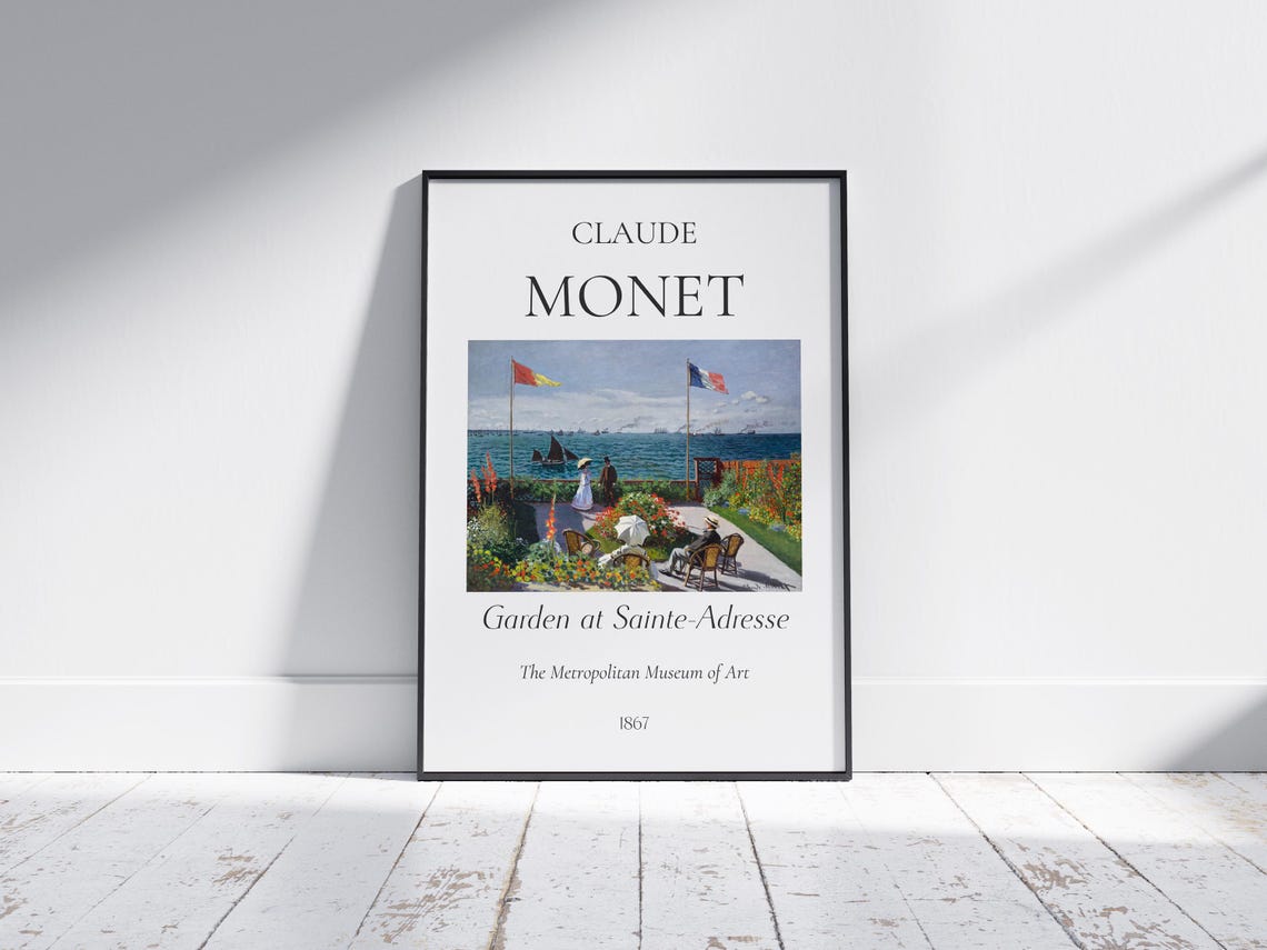 Claude Monet Art Print Garden At Sainte Adresse Monet Exhibition Poster Monet Painting Vintage Home Poster Famous Artist Posters - Image 6