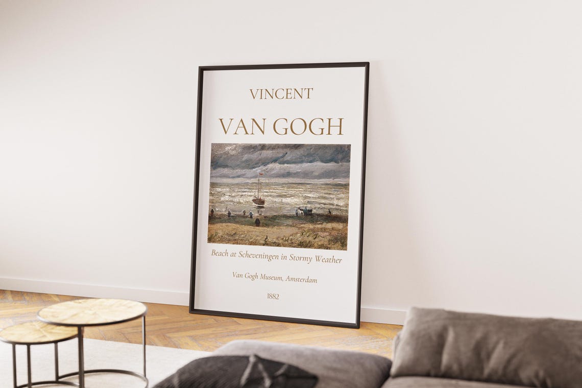 Van Gogh Beach at Scheveningen Stormy Weather 1882 Seascape Poster - Image 4