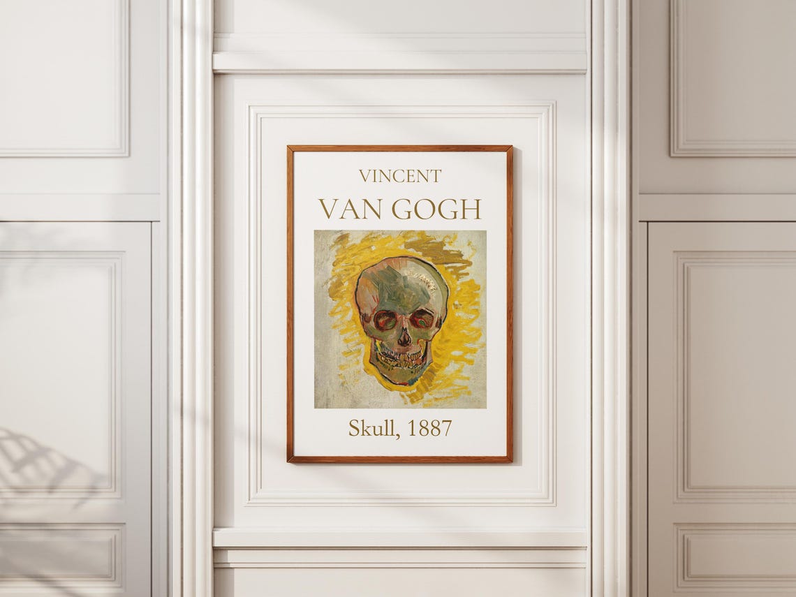 Van Gogh Art Print Skull 1887 Van Gogh Exhibition Poster Van Gogh Painting Skeleton Poster Museum Poster - Image 5
