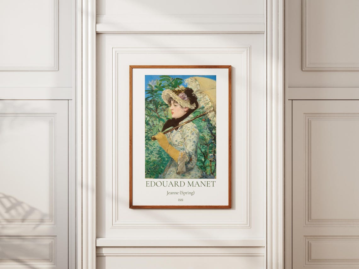Manet Jeanne Spring 1881 Woman Parasol Portrait Garden Art Poster - Image 6