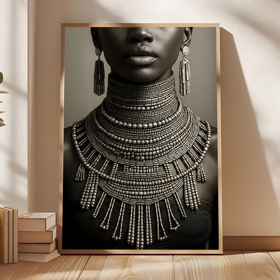 Black And White African Woman Portrait Art Print