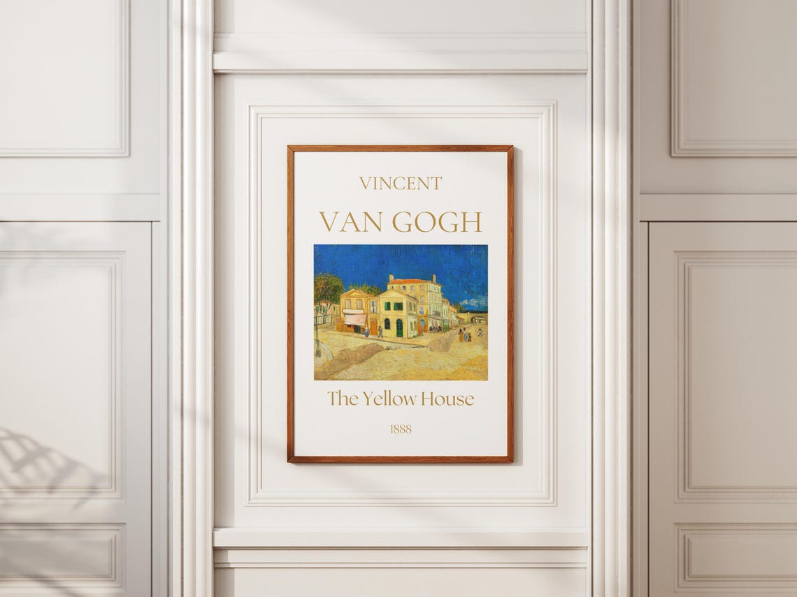 Van Gogh Art Print The Yellow House Van Gogh Exhibition Poster Van Gogh Paintings Famous Artist Posters Street Wall Art Museum Poster - Image 6