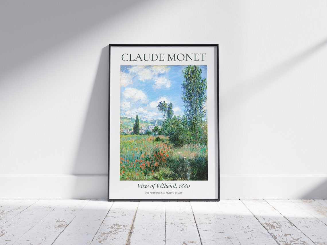 Claude Monet Art Print View Of Vtheuil Monet Exhibition Poster Monet Painting Vintage Home Poster Famous Artist Posters - Image 3