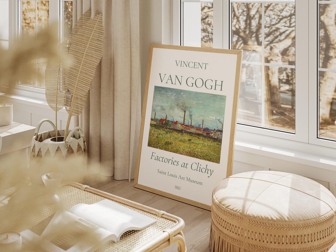 Van Gogh Art Print Factories At Clichy Van Gogh Exhibition Poster Van Gogh Painting Landscape Artwork Museum Poster - Image 2