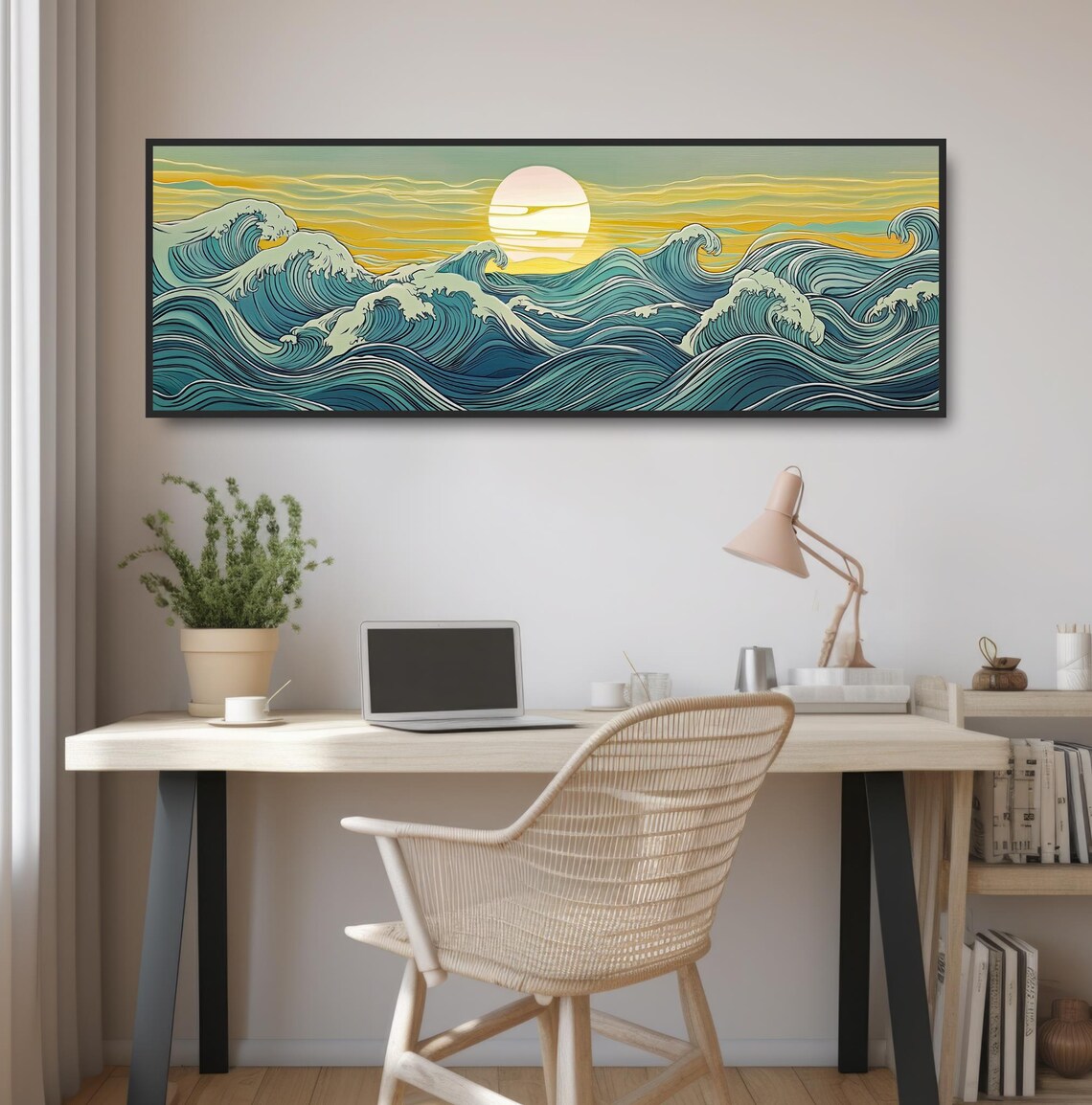 Traditional Japanese Wave Minimalist Ocean Art Print - Image 2
