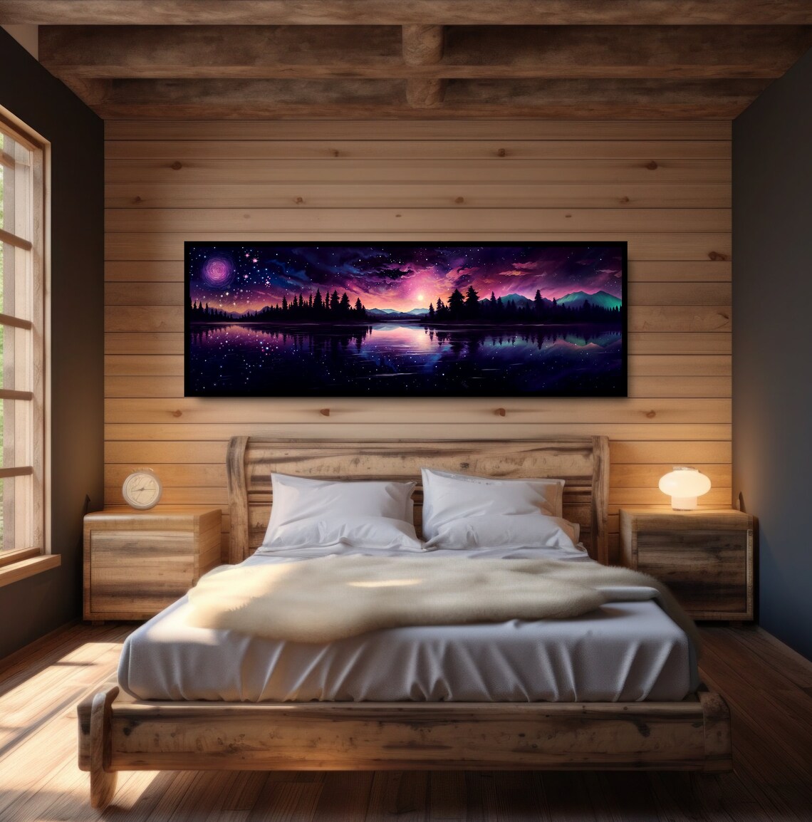 Starry Sky Fantasy Landscape Art Print, Purple Night - Image 4
