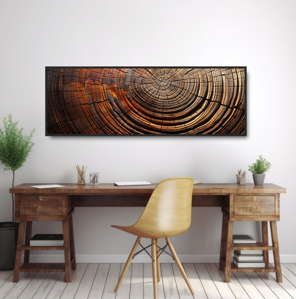 Wood Tree Rings Cross Section Rustic Log Stump Nature Wall Poster - Image 2