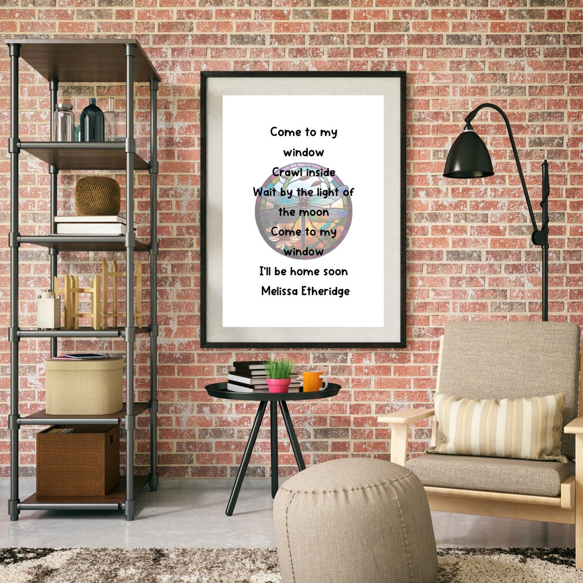 Come To My Window Melissa Etheridge Song Lyrics Dragonfly Wall Poster