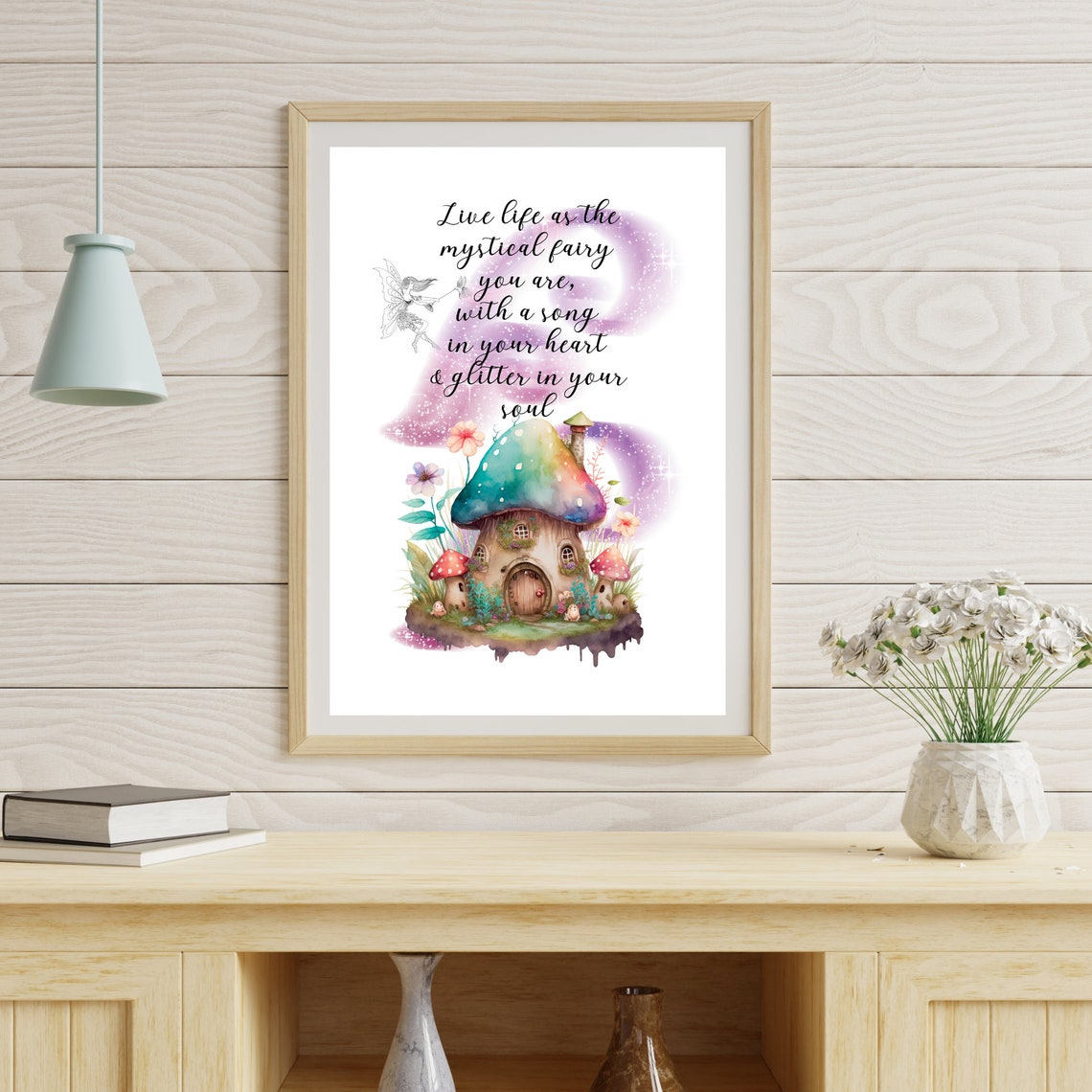 Mystical Fairy Mushroom House Quote Magical Whimsical Wall Art Poster - Image 3