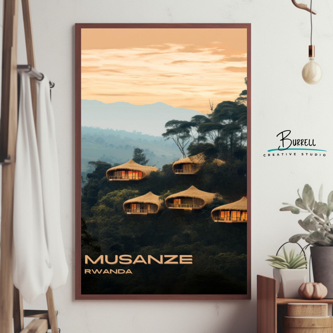Musanze Rwanda Bisate Lodge Travel Poster - Image 4