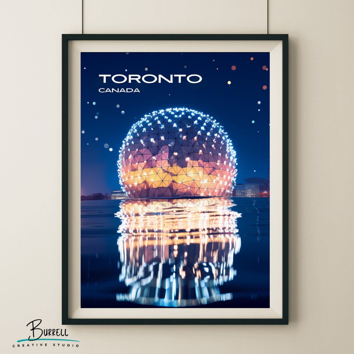 Toronto Canada Cinesphere Night Reflection Lights Travel Poster - Image 3
