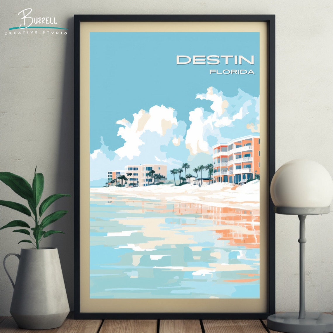 Destin Florida Crystal Sands White Beach Emerald Coast Resort Poster - Image 5