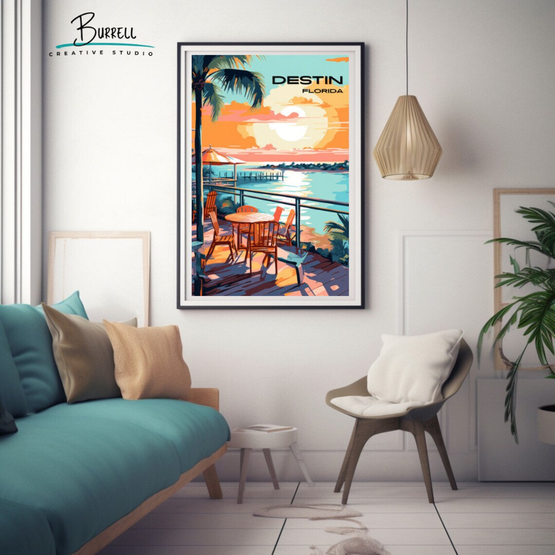 Destin Florida Harbor Boardwalk Travel Poster - Image 3