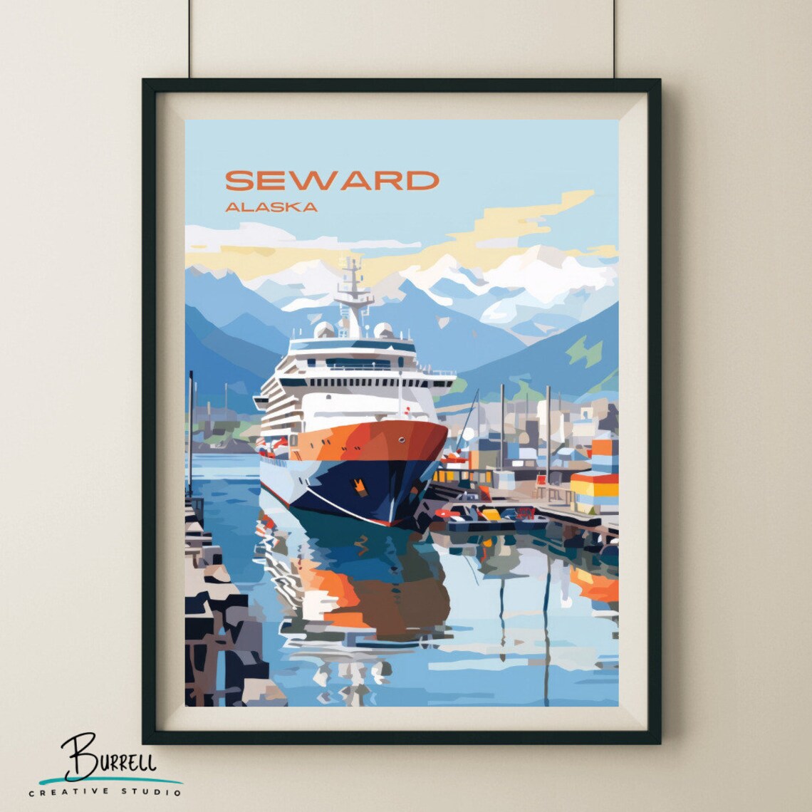 Seward Alaska Cruise Port Travel Poster