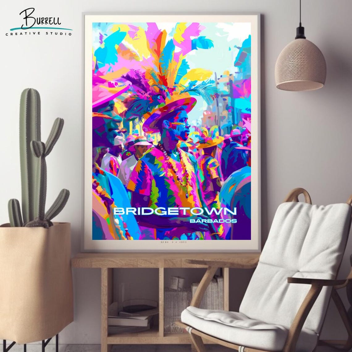 Bridgetown Barbados Crop Over Festival Feather Dancer Parade Poster - Image 2