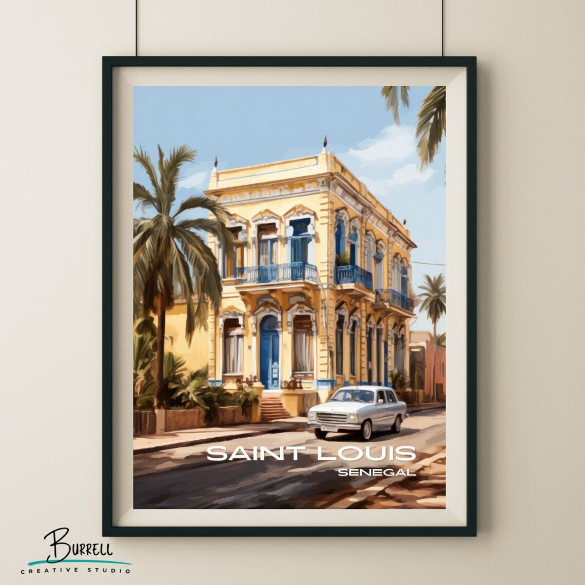 Saint Louis Senegal Colonial Architecture Travel Poster