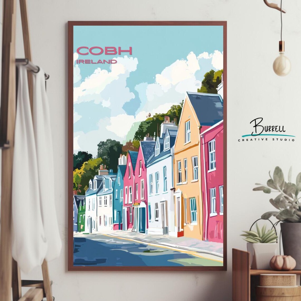Cobh Ireland Deck of Cards Colorful Houses Hill Street Poster - Image 4