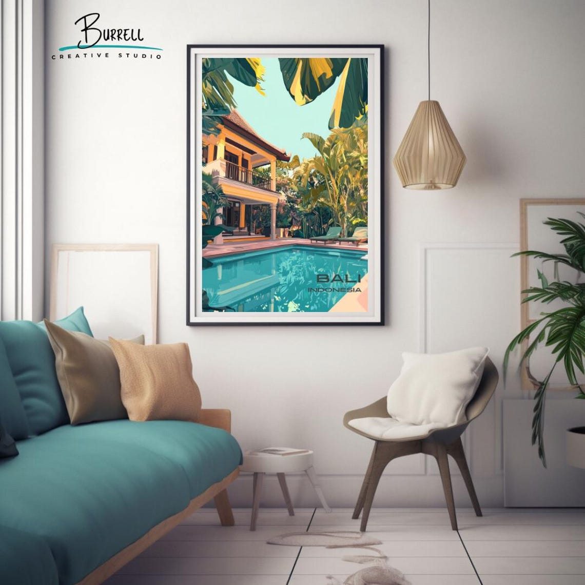 Bali Indonesia Luxury Villa Private Resort Pool Garden Poster - Image 3