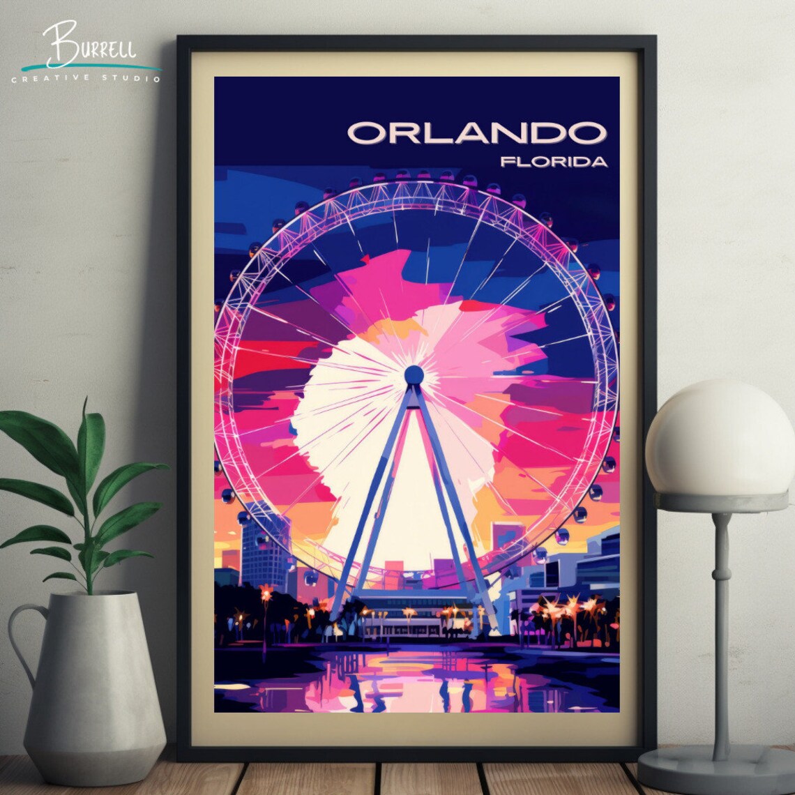 Orlando Florida Eye Travel Poster, Travel Poster - Image 5