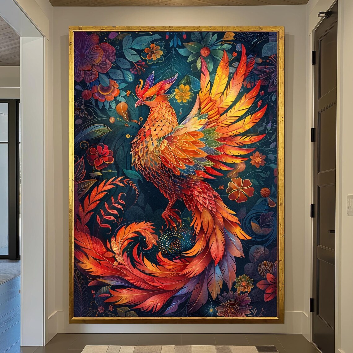 Phoenix Art Print, Rising Phoenix Bird Decor